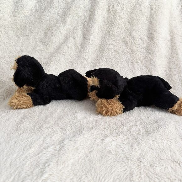 Old Navy Black Brown Dog Puppy 8” Plush Lot Of 2 Stuffed Animal Toy - Picture 2 of 6